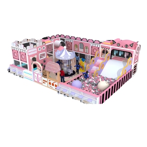 Ensemble de jeux d'intérieur, système de jeu interactif, structures de jeux souples, mur d'escalade pour enfants avec piscine à balles, toboggans, carrousel - Product Image 1