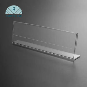 Letreros Acrílicos Transparentes Inclinados Personalizados en Existencia con Fácil Montaje para Exhibición de Escritorio, Caja de Exhibición y Etiquetas de Tarjetas de Presentación - Product Image 1