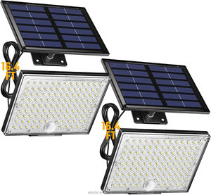Projecteurs solaires à détecteur de mouvement 113 LED 7000K avec câble de 16 pieds, 3 modes, du crépuscule à l'aube, étanches IP65 pour jardin, grange, véranda, patio - Product Image 1