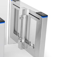 Portillon pivotant pour salle de sport avec système de contrôle d'accès par code QR et reconnaissance faciale, moteur sans balais, protection IP55, anti-collision