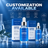 Sérum de croissance capillaire au cuivre et aux peptides, traitement professionnel bio pour la perte de cheveux, marque privée, 10% OEM ODM Ghk-Cu