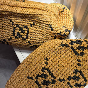 Bolsas de Paja Personalizadas con Diseño Bohemio, <span class=keywords><strong>Bolsa</strong></span> de Regalo con Estampado Personalizado, <span class=keywords><strong>Bolsa</strong></span> de Almacenamiento Pequeña para Verano, Forma de Almohada - Product Image 2