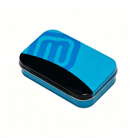 Boîte en métal pour chewing-gum, petite boîte à charnière en métal pour bonbons à la menthe, emballage en métal rectangulaire, boîte à menthe personnalisée