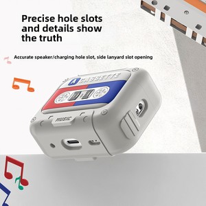 Funda de silicona con diseño de audio musical a la moda <span class=keywords><strong>para</strong></span> <span class=keywords><strong>Airpods</strong></span> 4 / <span class=keywords><strong>Pro</strong></span> <span class=keywords><strong>2</strong></span> con pulsera funda protectora multiusos <span class=keywords><strong>para</strong></span> deportes y gimnasio - Product Image 6