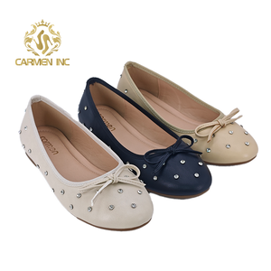 737-9 chaussures plates de ballet élégantes bout rond noir argent maille femmes Mary Jane chaussures de ballerine avec cristal - Product Image 6