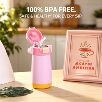 Bouteille d'eau isotherme portable en acier inoxydable 316 de qualité supérieure pour enfants, anti-fuite, double mode de consommation, avec paille, personnalisable avec logo, pour activités extérieures