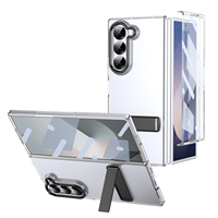 Coque arrière Fold8 avec film protecteur en verre transparent, support métallique et anneau de protection d'objectif pour Samsung Fold 8