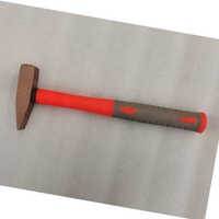 Martillo de Maquinista de Aluminio y Bronce de 0.1 kg de la Marca Oak, Herramientas Antichispas con Mango de Fibra de Vidrio, Apto para Diversos Campos