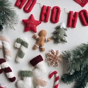 Colecciones de Navidad Edredón de peluche esponjoso Candycane Calcetín nevado Hombre de jengibre Árbol de Navidad Chupete ficticio clip titular - Product Image 6