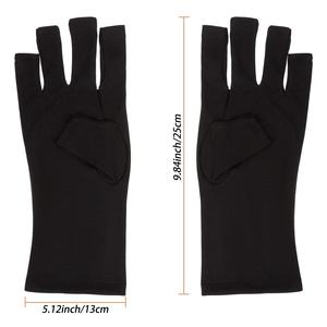 Mitaines <span class=keywords><strong>anti</strong></span>-<span class=keywords><strong>UV</strong></span> sans doigts pour le séchage du vernis gel, lampes LED, art des ongles, manucure, protection des mains, gants pour ongles - Product Image 6