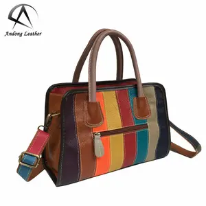 Andong Leather Genuine Cowhide for Women Handbag Fashion Leisure Messenger Bag Multifunction All-match Top Handle Bags