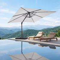 Grand parasol de plage extérieur à double couche, parasol cantilever pour jardin, terrasse et pêche