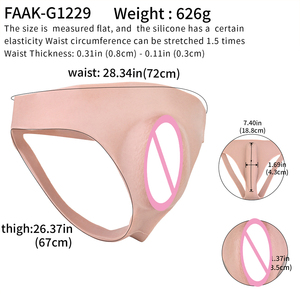 FAAK Silicone Hollow butt Insertable Vagina Pants Hiding Gaff Male Crossdressing Underwear Realistic Vagina <b>Thongs</b> <b>Men</b> Briefs - Product Image 6