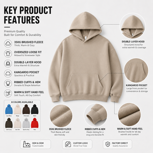 Fabricante <span class=keywords><strong>de</strong></span> Sudaderas con Capucha <span class=keywords><strong>de</strong></span> Algodón Extra Grandes Personalizadas, OEM ODM, <span class=keywords><strong>Sudadera</strong></span> con Capucha <span class=keywords><strong>de</strong></span> Forro Polar Transpirable <span class=keywords><strong>de</strong></span> 350G, Proveedor <span class=keywords><strong>de</strong></span> Sudaderas - Product Image 3
