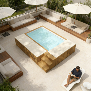 Piscina Elevada de Fibra de Vidrio de Lujo, Tamaño Completo, para Patio, Fácil de Montar, Resistente a Grietas, Ideal para Padres e Hijos, Suministro al por Mayor - Product Image 3