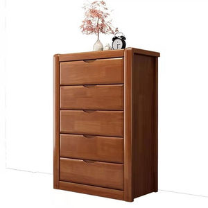 Commode en bois massif de style chinois moderne, 3/4/5 tiroirs, rangement multifonctionnel pour chambre, salon, hôtel - Product Image 4