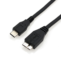 Kabel Data Pengisian Cepat 1M USB Type-C ke Micro B, Kabel USB 3.1 Type-C Male ke USB 3.0 Micro B Male untuk Hard Drive