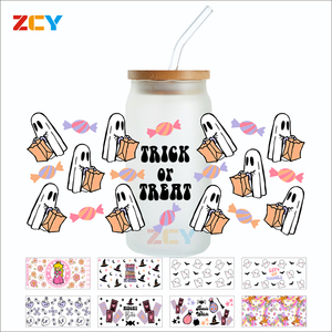 <strong>Love</strong> Heart Horror Cartoon Halloween Design UV for DTF Cup Wrap 16oz Libby <strong>Glass</strong> <strong>Bottle</strong> Mugs Waterproof Washable Cold Transfer - Product Image 6