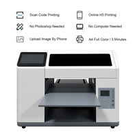 Impresora de Inyección de Tinta Plana A3 de Escritorio, Escaneo de Códigos, Corte Automático, Impresión UV, Máquina Impresora para Fundas de Teléfono, Botellas, Parches de TPU