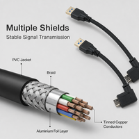 Câble USB 3.0 vers Micro USB à 90 degrés, tressé, 3A, charge rapide, gaine en PVC, compatible ordinateur, caméra, téléphone portable, câble de données OEM/ODM