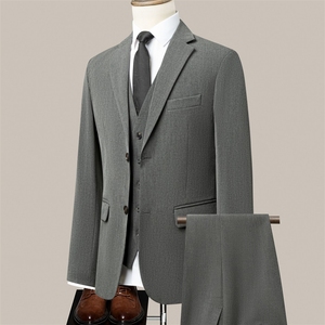 Nuevo <span class=keywords><strong>Traje</strong></span> en Existencia, <span class=keywords><strong>Traje</strong></span> de Hombre para Negocios, Casual, Profesional, Elástico, para Boda, Banquete, Entrevista, Corte Entallado - Product Image 1