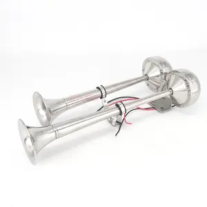 Loud Dual Trumpet Marine Grade/Boat Stainless Steel Horn 12V Electric For Car