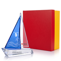 Trophée Voilier en Cristal K9 Premium, Grande Surface de Gravure, Design Multi-Styles, Récompense pour Équipe Championne et Reconnaissance des Employés