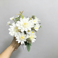 Bouquet de dahlias et marguerites artificielles en soie sur mesure pour mariage, décoration intérieure, fleurs artificielles OEM ODM