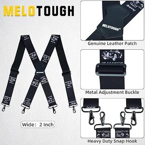 Bretelle di Sicurezza MELOTOUGH per Uomo con 4 Clip Bretelle a X per Pantaloni - Product Image 4