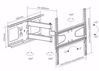 MASTER OEM ODM Braket Dinding TV Heavy Duty Full-Motion, Braket TV Artikulasi Tilt untuk TV 32-55 Inch, Kapasitas Beban 50kg