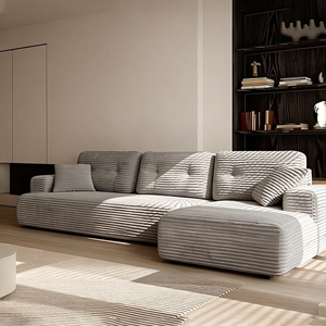 Canapé modulaire en tissu 3 places moderne avec chaise longue, prix usine, mousse haute densité, idéal pour appartement et mobilier de centre commercial - Product Image 2