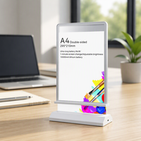 Cadre d'affichage LED magnétique A4 Slim pour menu, avec prise USB, boîte lumineuse de table double face pour publicité, 10000K IP20