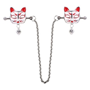ที่หนีบหัวนมโลหะแบบขายส่ง ยี่ห้อ FOX ทำจากสแตนเลส สำหรับ BDSM พร้อมสายหนังรัดคอ ของเล่นทางเพศสำหรับคู่รัก ผลิตภัณฑ์สำหรับการเล่นบทบาทสมมติ - Product Image 4