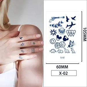 Neue Designs Großhandel kleine Größe temporäre Tätowierungen für Männer und Frauen wasserdichte Tattoo-Aufkleber halb dauerhaft