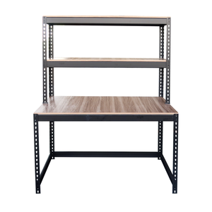 Matte Đen 2-kệ bàn máy tính với 8mm melamine Board bền góc thép khung screwless Kho Giá thiết kế - Product Image 2