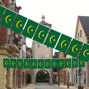 Wholesale 5.5x8 Inches Mauritania String Bunting <b>Flags</b> for Indoor and Outdoor Decoration(20pcs/set) - Product Image 2