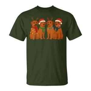 T-shirt pour chien Rhodesian Ridgeback avec chapeau de Père Noël, Joyeux Noël - Product Image 1