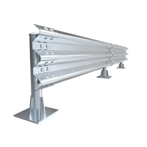 W Beam 2 Wave High Quality Highway Guardrail Suppliers With H-shaped Steel Columns