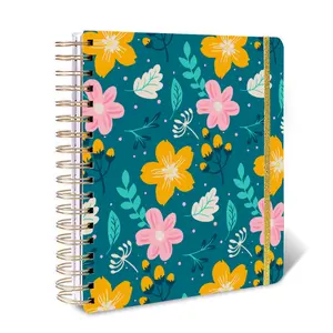 Custom logo wire notebook for students A4 A5 size affordable Stationary and School suppliers Month spiral planner