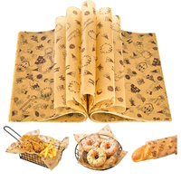 Papier ciré personnalisé pour l'emballage alimentaire, restauration rapide, hamburgers, sandwichs, barbecue, papier de protection anti-graisse et anti-huile pour assiettes