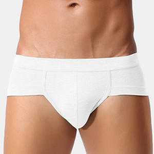 सेक्सी पुरुष मॉडल लोचदार फाइबर नरम बॉक्सर अंडरवियर ठोस रंग लुभावनी बड़ी थैली ब्रिश पुरुषों के लिए अनुकूलित वयस्क - Product Image 4