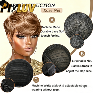 Perruque Bob Courte en Cheveux Humains Vierges en Gros, Sans Colle, Sans Lacet, HD, Densité 300%, Couleur Naturelle Blonde pour Femmes Noires - Product Image 4