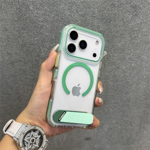 Funda Magnética Transparente de Acrílico de Alta Gama para iPhone 17/16 Pro Max, Color Naranja Vibrante, con Soporte, Nueva Tendencia 15 14 - Product Image 6