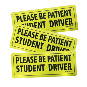 Aimant de conducteur <span class=keywords><strong>personnalisé</strong></span> pour <span class=keywords><strong>voiture</strong></span>, veuillez être Patient, étudiant, conducteur magnétique réfléchissant, autocollant de pare-chocs - Product Image 1