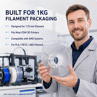 Bobine en plastique vide en gros, 1 kg, 200 mm, pour filament d'imprimante 3D, logo personnalisé, OEM ODM, réutilisable, 1,75 mm