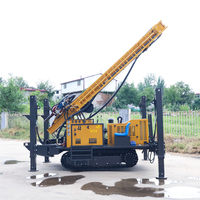 Machine de forage de puits d'eau pneumatique avec compresseur d'air, plateforme de forage diesel 200m 300m