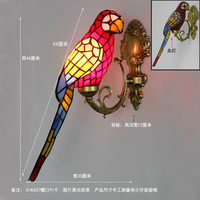 Lampe murale en forme d'oiseau, lampes Tiffany, applique de Style perroquet, lampes décoratives de maison, vitrail Vintage, applique murale de perroquet