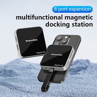 Hub Adaptador Magnético de Aluminio 8 en 1 USB C Tipo C Multifuncional a HD HDTV USB 3.2 PD 100W Lector de Tarjetas y Conector de Audio de 3.5 mm