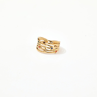 Cincin Lebar Klasik Stainless Steel dengan Desain Ukiran Filigree yang Mewah, Tebal, dan Menonjol, Perhiasan Unisex Buatan Tangan.