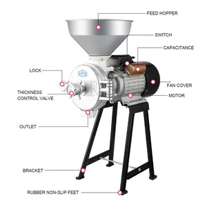 1.5kw עובי מתכוונן חשמלי לשטחי תבואה טוחנת soybo קמח תירס סויה קמח קמח טוחן מכונת טחינה - Product Image 5
